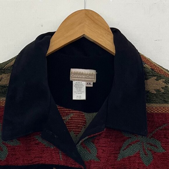 Coldwater Creek Plus-Size Primitive Farmhouse Animal Tapestry Vest Sz XXL - Picture 2 of 8